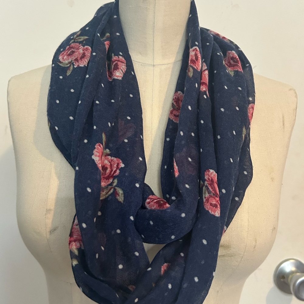 Floral Navy Scarf